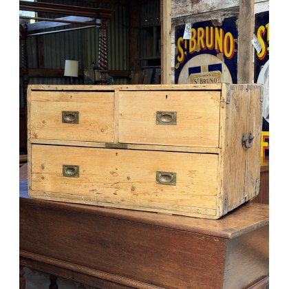 A 19th Century Pine Campaign Chest