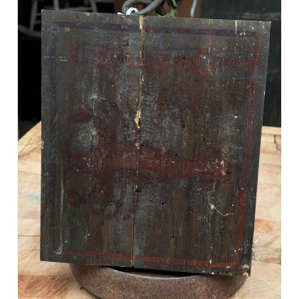 Antique English Folk Art Painted Zodiac Sign Cancer