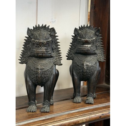 Fine Quality Vintage Thai Bronze Lions