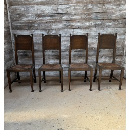 A Great Set Of Arts & Crafts Liberty Oak Dining Chairs