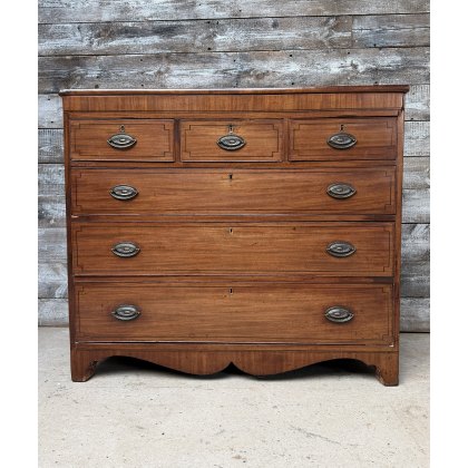19thC Mahogany Chest of Drawers With Inlay