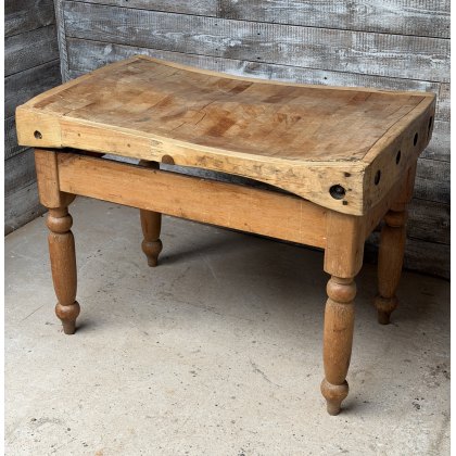 Large Early 20thC Reclaimed Butchers Block