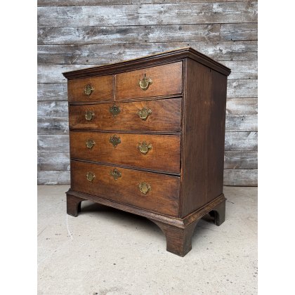 Wonderful 18thC English Oak Chest Of Drawers