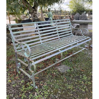 Rustic Painted Wrought Iron Garden Bench Rustic Painted Wrought Iron Garden Bench