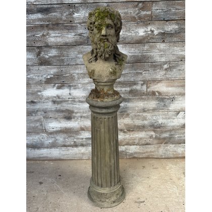 Fine Reclaimed Bust On Plinth Of Hercules