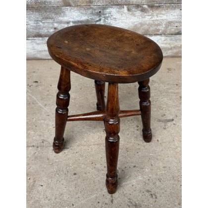 Antique 19thC Joined Elm Stool Antique 19thC Joined Elm Stool