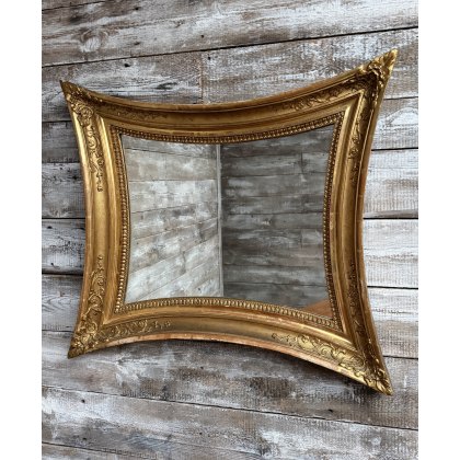 A Fabulous "Squashed" Gilded Wall Mirror c1900