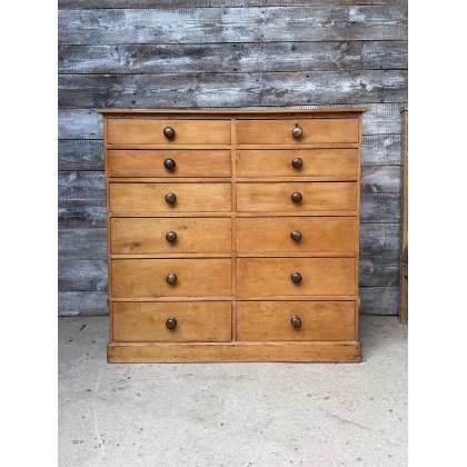 A Wonderful Victorian Pine Bank Of Drawers A Wonderful Victorian Pine Bank Of Drawers
