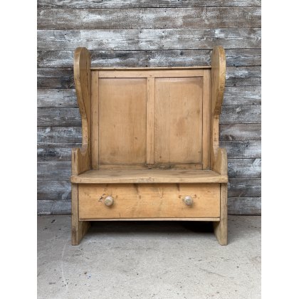 A Rustic Antique Country Made Pine Settle A Rustic Antique Country Made Pine Settle