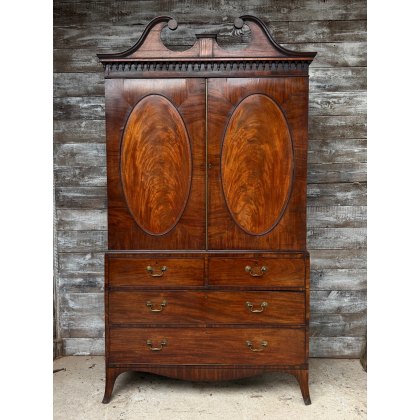 A Magnificent Regency Mahogany Linen Press