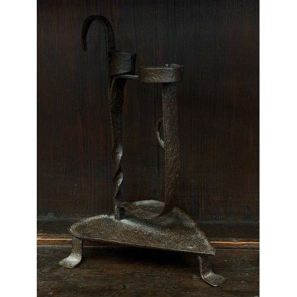 Antique 18th Century Sprung Iron Candle Holder