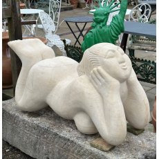 Fabulous Hand Carved Stone Curvy Lady Statue