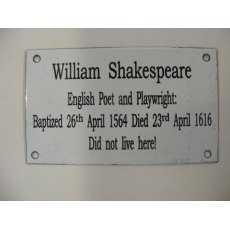 Enamel Sign (William Shakespeare)