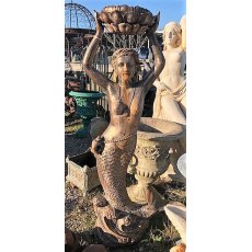 Large Cast Iron Mermaid Statue (Bronze)