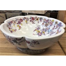 Scalloped Edge Porcelain Sink (White Floral)