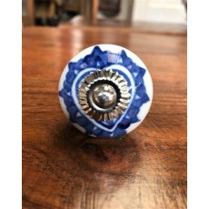 Round Ceramic Knobs (Blue Heart)