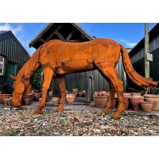 Large Grazing Cast Iron Horse