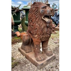 Cast Iron Seated Lion