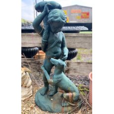 Boy and Dog Cast Iron Bird bath