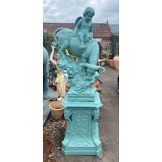 Rare cast iron statue with plinth