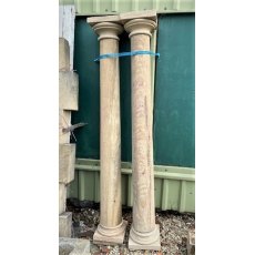 Pair of Carved Natural Stone Columns