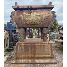 Massive Chinese "Ding" Vessel Bronzed Cast Iron Planter