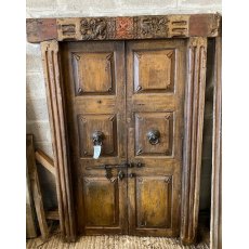 Beautiful pair of hard carved Teak doors