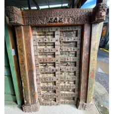 Indian 1800's fortified carved teak doors