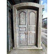 Rustic painted framed Teak doors