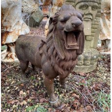 Aged cast Iron roaring lion