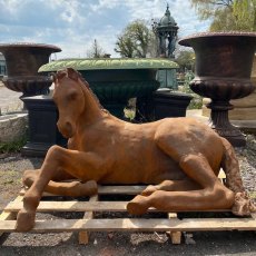 Cast Iron Garden Seat Horse Statue