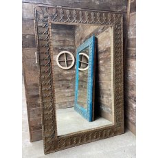 Large Rustic Teak Mirror