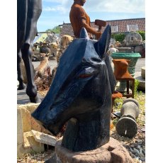 Abstract Cast Iron Horse Head Statue