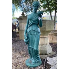 Cast Iron 'Lady With Tea' Birdbath Statue