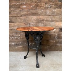 Vintage Cast Iron Wood Topped Table
