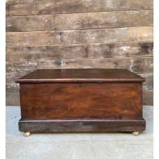 Vintage Elm Blanket Box On Casters