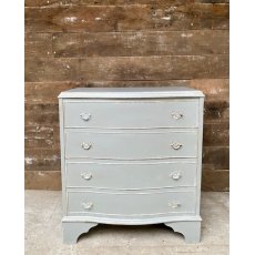 Small Vintage Serpentine Painted Chest Of Drawers