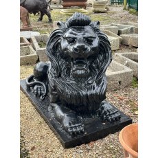 Pair of Grand & Imposing Cast Iron Lion Statues