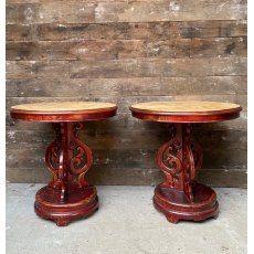 Vintage Oriental Circular Decorative Tables