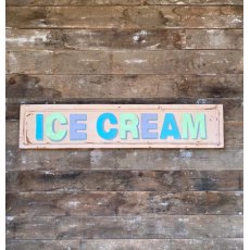 Reclaimed Hand Painted 'Ice Cream' Wooden Sign