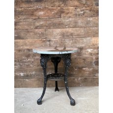 Vintage Cast Iron Pub Table & Rustic Slate Top