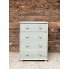 Rustic Painted Pine Chest Of Drawers