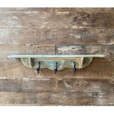 Rustic Painted Mantle Shelf With Hooks