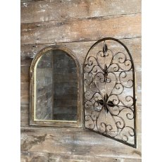 Rustic Decorative Outdoor Mirror (Hearts)