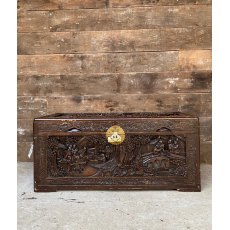 Stunning Carved Camphor Wood Blanket Box