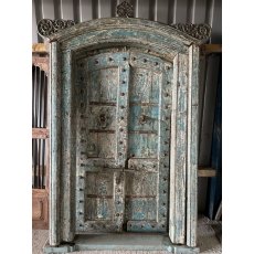 Fabulous Pair of Arched Teak Doors