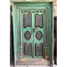 Stunning Pair of Green Teak Doors