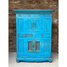 Rustic Blue Double Teak Cupboard