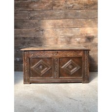 Antique 17th Century Decorative Carved Oak Coffer