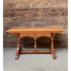 Antique Late 19th Century Gothic Arts & Crafts Oak Dining Table
